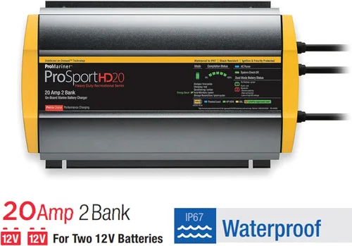 Miniatura 5 de ProMariner 44020 ProSport HD Cargador de batería marino impermeable, 20 amperios, 2 bancos