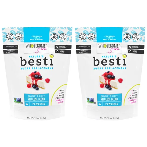 Wholesome Yum Besti Sustituto Natural de Azúcar en Polvo - Mezcla de Edulcorante de Fruta de Monje para Repostería Keto con Alulosa (Sin Eritritol)