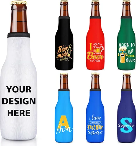 Miniatura 10 de Paquete de 300 enfriadores de latas personalizados a granel, enfriador de latas personalizado con logotipo de foto texto para bodas, cumpleaños