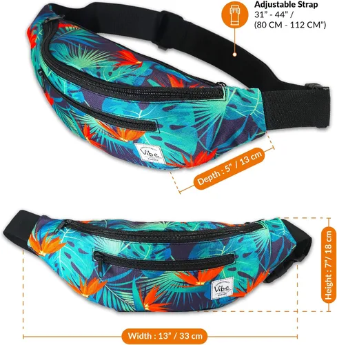 Miniatura 3 de Riñonera Vibe Festival Gear para hombre y mujer, muchos estampados, negro holográfico, plateado, dorado, bonita riñonera para festival rave