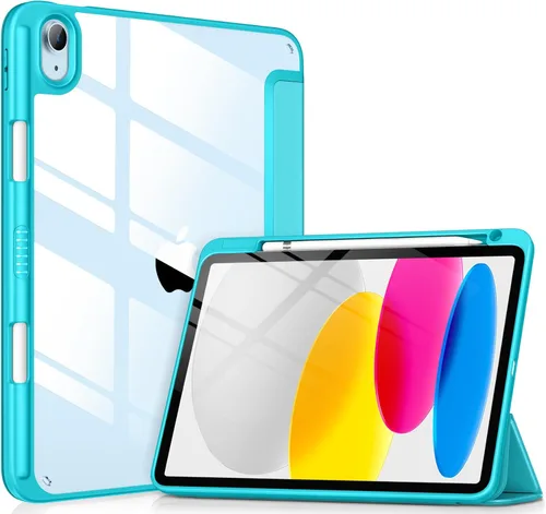Miniatura 32 de VIKESI - Funda para iPad (A16) 11 pulgadas 2025 y iPad 10ª generación 10.9 pulgadas 2022, con parte trasera transparente y marco de TPU a prueba
