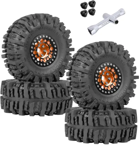 Miniatura 9 de RC 1.9 Beadlock Ruedas y neumáticos para 1/10 SCX10 SCX10 II 90046 SCX10 III AXI03007 SCX10 Pro TRX4 TRX6 Gen7/8 D90 VS4-10 MST CFX RC Crawler Car