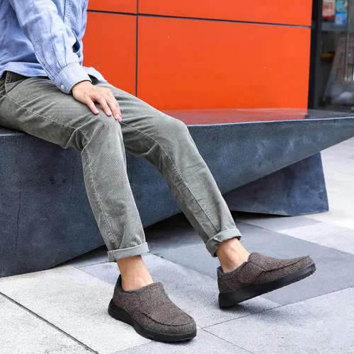 Miniatura 3 de OrthoComfoot Mens Slippers with Arch Support,Plantar Fasciitis Orthopedic House ShoesSlip On Moccasin Slippers for Indoor Outdoor