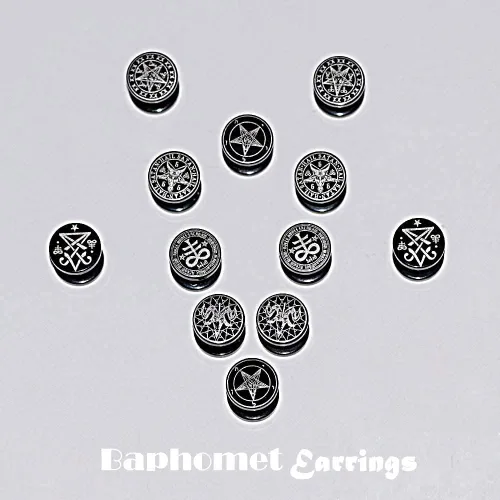 Miniatura 5 de FLYUN 6 pares de aretes de calavera para hombre aretes de calibre falso aretes de tapones falsos para hombres y hombres aretes negros con tornillo