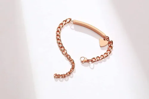 Miniatura 59 de Pulsera de barra para bebé: chapado en oro de 18 quilates, pulsera con placa de identificación personalizada para niños pequeños de mamá, nombre