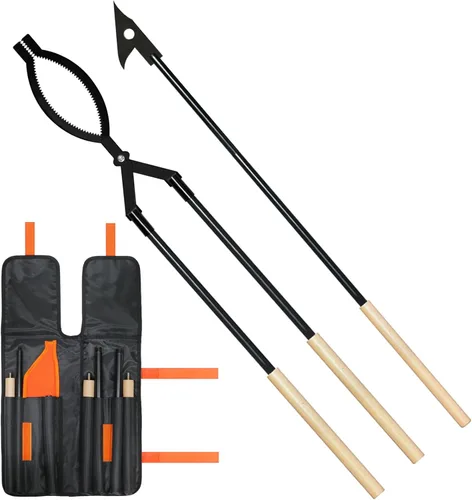 Miniatura 10 de Pinzas para Leña de Servicio Pesado – Pinzas Grandes para Chimenea de 42" Agarrador de Troncos con Forma de Tijera Serrada, Pinzas Portátiles