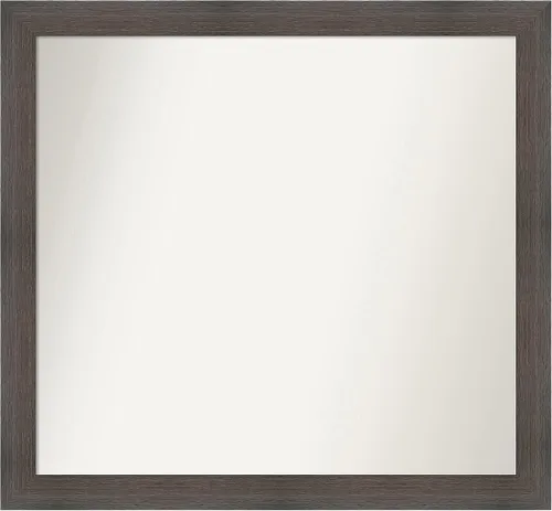 Miniatura 267 de Amanti Art Espejo de pared personalizado no biselado (24 x 27 pulgadas), marco estrecho de nogal chipre - varios tamaños personalizados - Espejo