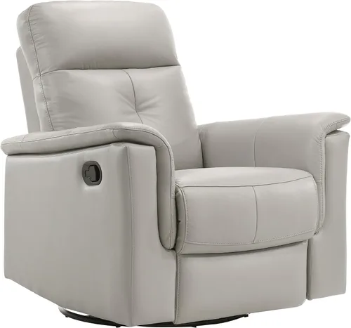 Miniatura 22 de Lexicon Silla reclinable giratoria, sillón reclinable manual de cuero de grano superior, cómodo sillón reclinable para guardería, silla reclinable