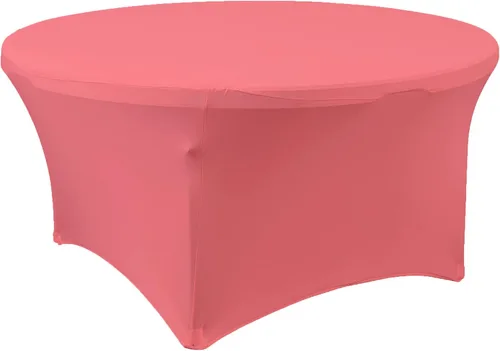 Miniatura 4 de Simply Elegant Mantel redondo ajustable de elastano Mantel para mesa de banquete, mantel de poliéster y elastano, para cumpleaños, quinceañera