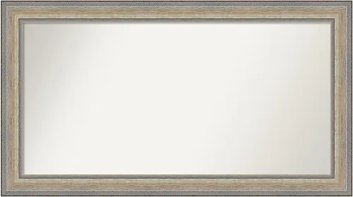 Miniatura 493 de Amanti Art Espejo de baño plateado para sobre fregadero, 28 x 47 pulgadas, espejo rectangular de plata imperial, marco de madera tradicional de gran