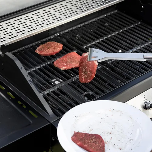 Miniatura 3 de SG5003H - Parrilla de gas de 4 quemadores con quemador lateral con tapa, parrilla de gas propano estilo gabinete, salida de 49,000 BTU para patio al