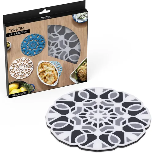Peleg Design TriveTile - Juego de salvamanteles para ollas y sartenes calientes, divertido y decorativo, salvamanteles de cocina antideslizantes