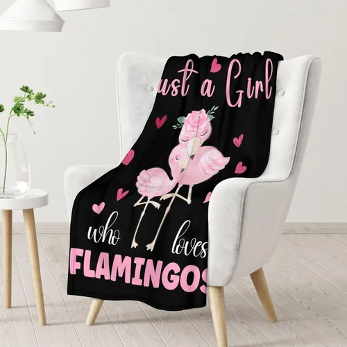 Miniatura 2 de Manta de flamenco de regalo, 30 x 40 pulgadas, bonita manta para mujeres y niñas, mantas negras suaves y peludas para sofá y oficina