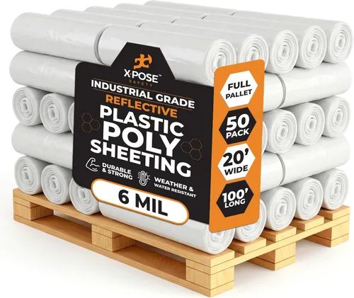 Miniatura 18 de Xpose Safety Láminas de plástico transparente – Rollo de 10 x 25 pies – Hoja de polietileno resistente de 3 mil – Impermeable, a prueba de polvo