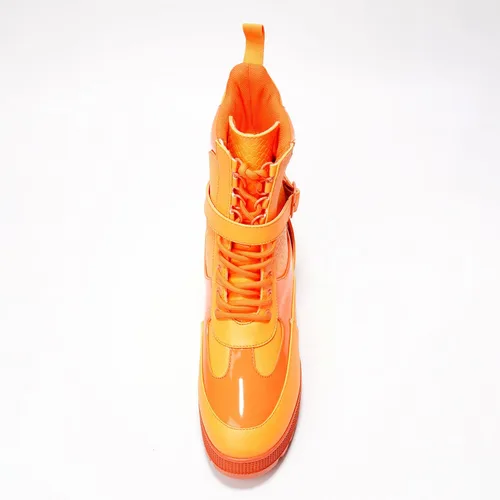 Miniatura 4 de Cape Robbin Botas de combate gruesas Hot Rod para mujer, botines altos con cordones, botas de tacón grueso