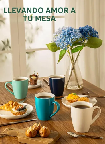 Miniatura 2 de Sweese - Tazas de porcelana para café - 16 onzas - Juego de 6, tazas para café latte, té caliente, capuchino, mocha, cacao, colores surtidos Varios
