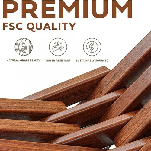 Miniatura 4 de Melino 2 sillas plegables de madera Tamarack, sillas Adirondack de bajo perfil de acacia con certificación FSC, silla plegable de madera