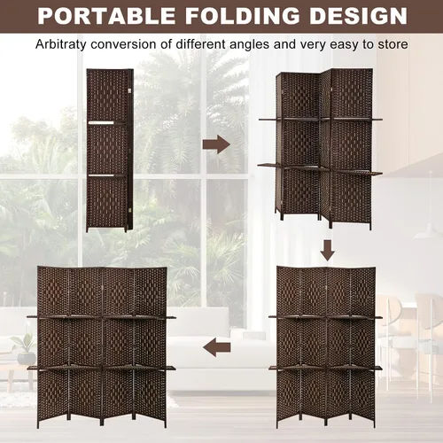 Miniatura 5 de Divisores de habitación y pantallas plegables de privacidad, 4 paneles de 67 pulgadas de alto, divisor de separación de habitación portátil con 2
