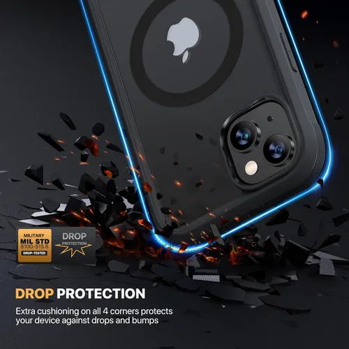 Miniatura 4 de Diaclara - Funda magnética diseñada para iPhone 15, compatible con MagSafe, protector de pantalla integrado sensible al tacto, antiarañazos