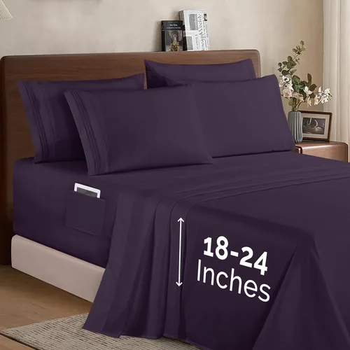 Miniatura 12 de Elegant Comfort - Juego de ropa de cama resistente a arrugas y decoloración más acogedor, sábana bajera elástica en todo el contorno, bolsillo