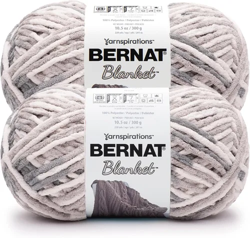 Miniatura 89 de Bernat - Estambre para mantas súper esponjoso acrílico, 2 paquetes de 300g/10.5 onzas, #6, chenilla gruesa de peso pesado para tejer y crochet