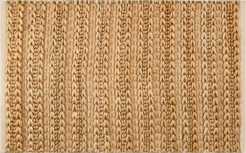 Jute Patsan - Alfombra tejida a mano de 2 x 3 pies, diseño de rayas torcidas naturales, alfombra de piso suave para entrada, cocina, dormitorio,
