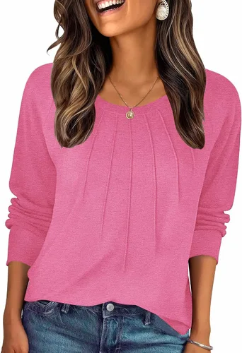 Miniatura 10 de Zeagoo Blusas de otoño para mujer, camisas de manga larga, blusas casuales de algodón, blusas plisadas elegantes 2025