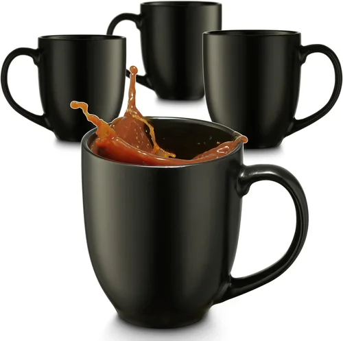 Godinger Juego de tazas de café, taza de café grande, taza de té, bebidas calientes, tazas grandes, 16 onzas, juego de 4