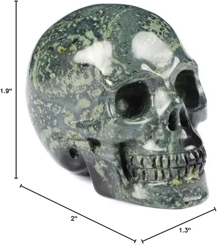 Miniatura 8 de Skullis 2.0 "kambaba jaspe cristal tallado cráneo de cristal. escultura de arte fino de piedras preciosas talladas a mano.3