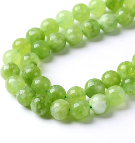 Miniatura 4 de 90 cuentas de jade de encaje verde peridoto natural de 4mm (0.157 pulgadas), cuentas espaciadoras redondas sueltas para hacer joyas, pulseras DIY