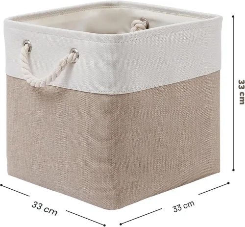 Miniatura 5 de MidmmVick Contenedores de Almacenamiento Cúbicos de 13 x 13 Pulgadas, Paquete de 6 Contenedores de Tela Plegables Extra Grandes con Cuerdas, Cubos