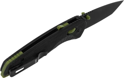 Miniatura 4 de SOG Aegis at Tanto - Cuchillo de apertura plegable de bolsillo para exteriores, bloqueo ambidiestro at-XR con mango ergonómico, hoja de acero D2