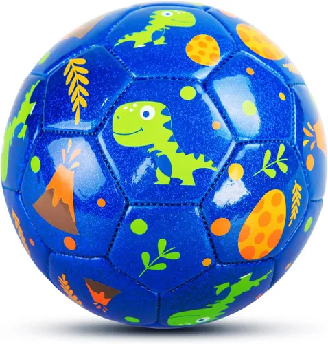Balón de fútbol tamaño 4, tamaño 3, tamaño 2 con bomba desinflada, juguetes de dinosaurio de unicornio con purpurina para niños pequeños, juegos