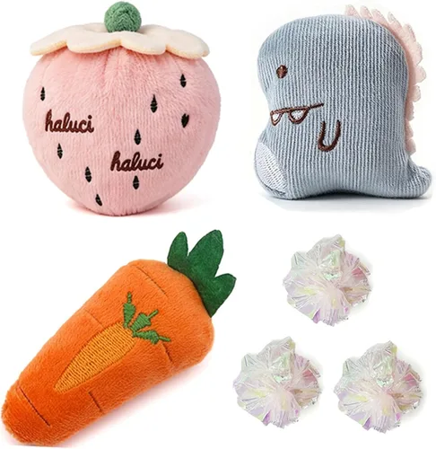 Miniatura 8 de Juguetes interactivos para gatos, juguete interactivo para gatos de interior, suave y duradero, con sonido arrugado, juguete masticable para 001