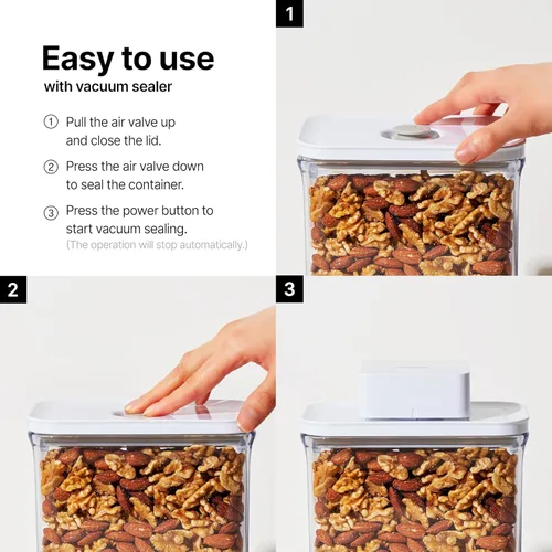 Miniatura 6 de VAKUEN Recipientes herméticos premium para almacenamiento de alimentos, 4L (4.10qt) Tapa inteligente de sellado con un clic, revestimiento patentado