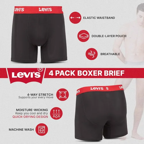 Miniatura 5 de Levi's Calzoncillos tipo bóxer de microfibra para hombre, ultra suaves, paquete de 4