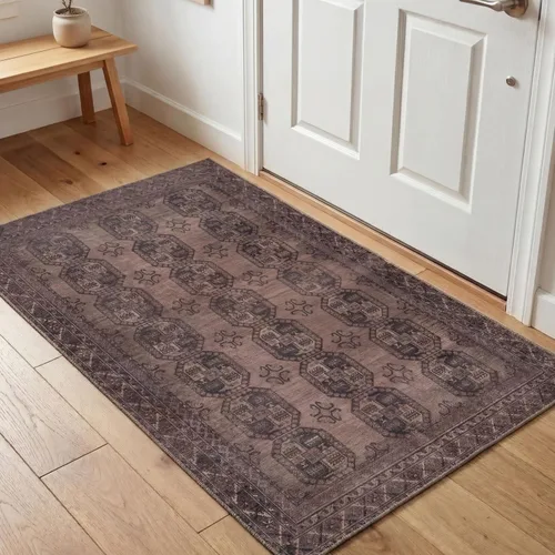 Miniatura 75 de Kuden Alfombra pequeña de 2 x 3, lavable a máquina, parte trasera antideslizante, estilo vintage, suave, pelo bajo, alfombras de área para entrada