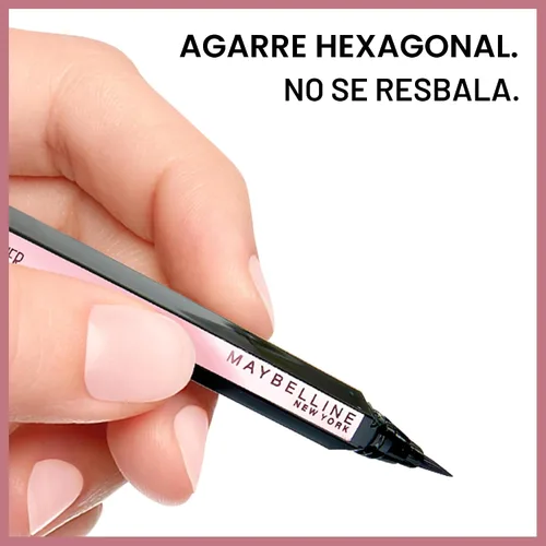 Miniatura 5 de Maybelline Hyper Easy - Delineador líquido de ojos, acabado satinado, fórmula a prueba de agua, delineador de ojos, Pitch Black, 0.018 Fl.oz.