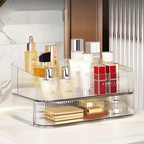 Miniatura 2 de Organizador de maquillaje con cajones apilables, organizadores y almacenamiento para tocador de baño, ideal para escritorios y cómodas, excelente