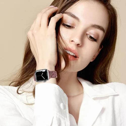 Miniatura 6 de 4 PAQUETE Bandas de silicona grabadas compatibles con correa de Apple Watch de 40 mm, 38 mm, 41 mm, 42 mm, 44 mm, 45 mm, 46 mm, 49 mm, correa
