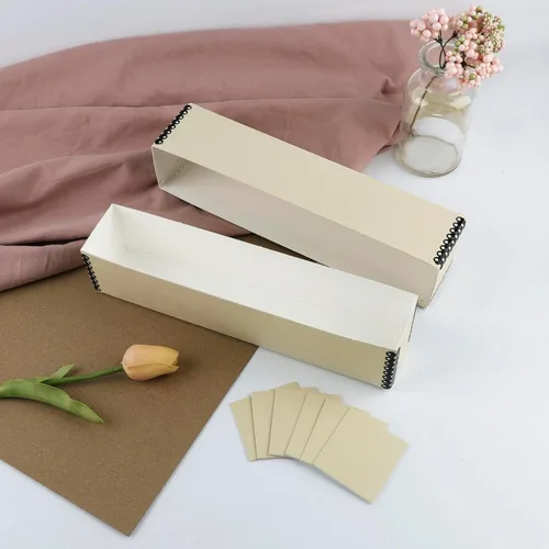 Miniatura 3 de Lineco Caja de almacenamiento de archivos con 6 divisores sin ácidos, estuche de archivo de impresión marrón, ideal para sellos de fotografía