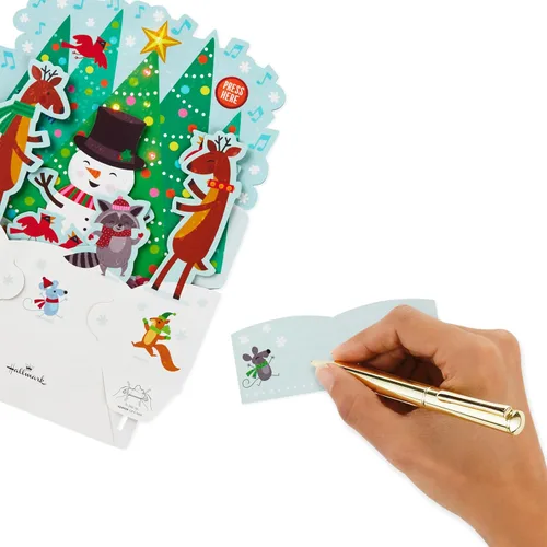 Miniatura 7 de Hallmark Paper Wonder - Tarjeta de Navidad desplegable con luces y música (reproduce rockeando alrededor del árbol de Navidad)