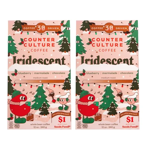 Miniatura 7 de Counter Culture Coffee Mezcla de café navideño iridiscente, tostado medio ligero, cultivado sosteniblemente, Kosher, café de grano entero, 12 onzas