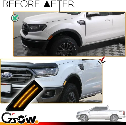 Miniatura 2 de 2 luces de posición laterales para Ford Ranger Lariat XL XLT 2019-2023, accesorios Ford de primera calidad 2019 2020 2021 2022 2023 lámparas de LED