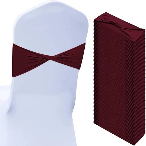 Miniatura 8 de Kinlop 50 Piezas Bandas de Spandex para Sillas Lazos Bandas para Sillas Bandas Deslizantes para Fundas Bandas Elásticas Lazos Sin Hebilla