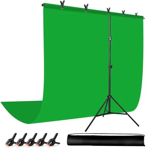 Miniatura 13 de Kit de soporte de telón de fondo para fotos de JEBUTU, fondo de fotos, telón de fondo blanco negro de 26.8x50 pulgadas con soporte de mesa