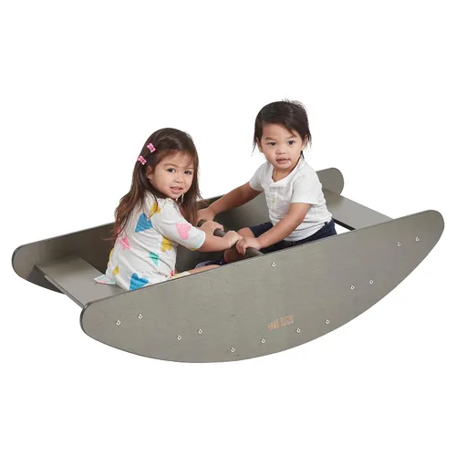 Miniatura 10 de ECR4Kids Mecedora y centro de juegos de escalones, de madera, muebles Montessori, Grey Wash