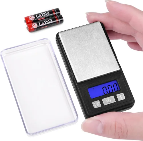 Fuzion Báscula Ultra Mini Gramo, 100/0.00 oz, báscula digital de bolsillo, pequeña báscula de joyería con bandeja, báscula de alimentos con