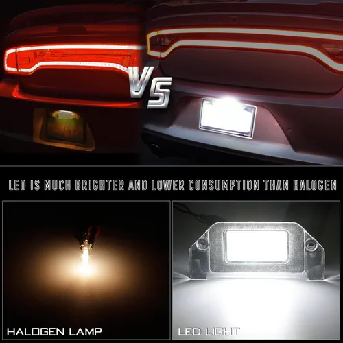 Miniatura 3 de Luces LED para matrícula compatibles con Dodge Challenger Charger Avenger Magnum Dart, 6000 K, color blanco