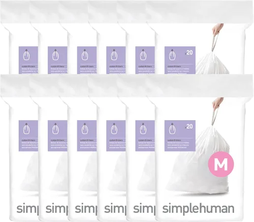 Miniatura 35 de simplehuman Forro para bote de basura de ajuste personalizado, 45 litros/12 galones, 20 unidades (paquete de 2)